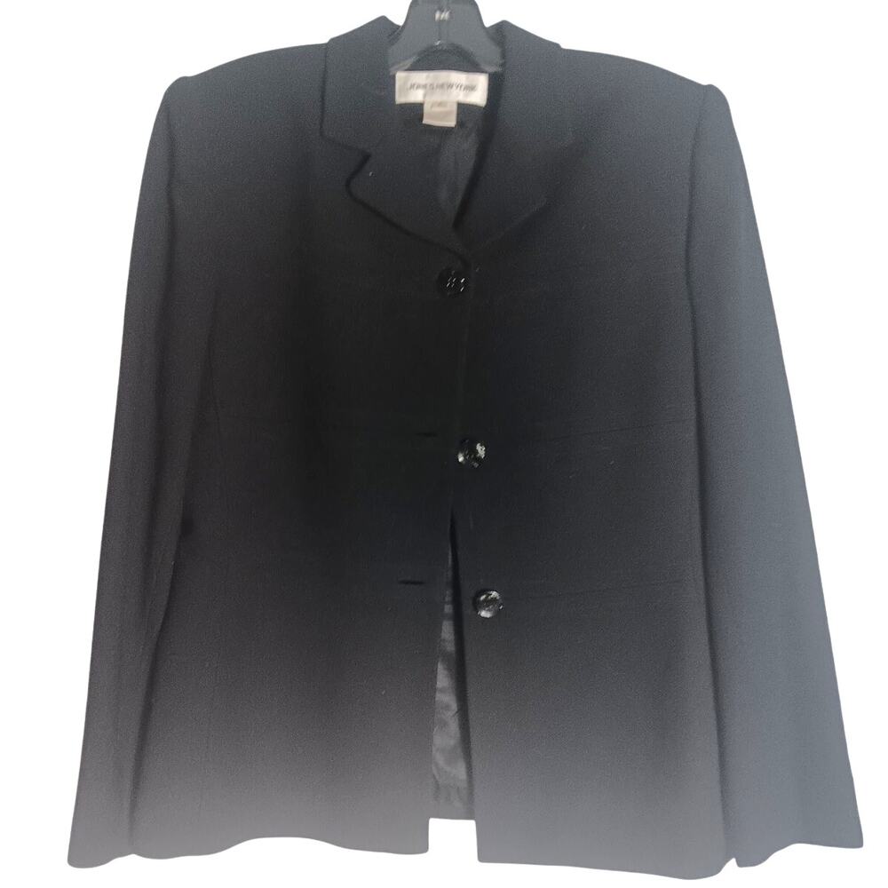 Jones New York lined black wool blazer size 6
